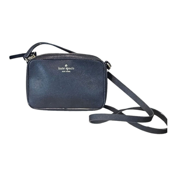 Kate Spade Black Zipper Closure Adjustable Strap Leather Crossbody Handbag - Picture 3 of 8